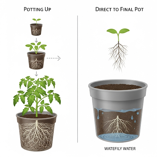 The Great Potting Debate: Potting Up vs. Planting in the Final Pot